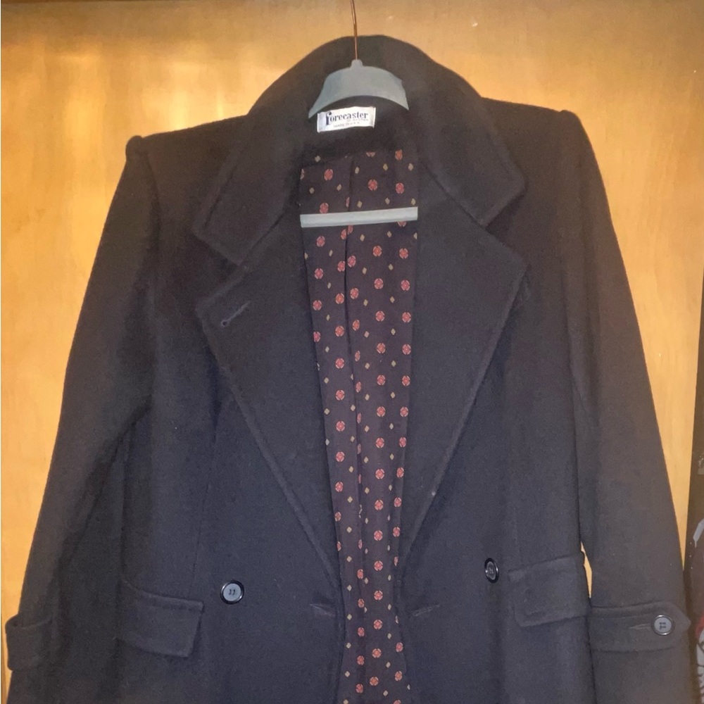 Elegant Black Double-Breasted Trench Coat
